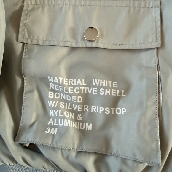 NASA Reflective Silver Bomber Jacket -Streetwear Techwear Size women's Large - Picture 9 of 11